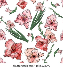 Seamless floral pattern with romantic flowers. Endless texture for elegant floral and season design