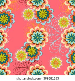 Seamless Floral Pattern, Romantic Style, for greeting cards, children's textiles, greeting cards and interior design


