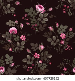 seamless floral pattern with rose bouquet