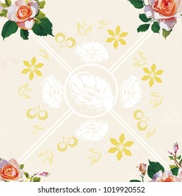 Seamless floral pattern with rose roses Vector Illustration