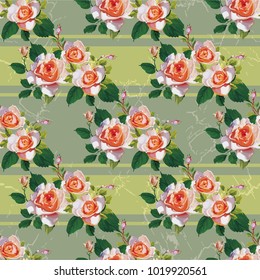 Nahtlose Blumenmuster mit Rosenrosen Vektor-Illustration
