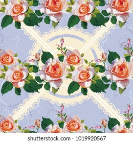 Seamless floral pattern with rose roses Vector Illustration