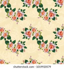 Nahtlose Blumenmuster mit Rosenrosen Vektor-Illustration