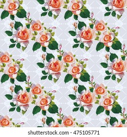 Seamless floral pattern with rose roses Vector Illustration EPS8
