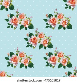 Seamless floral pattern with rose roses Vector Illustration EPS8
