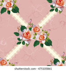 Seamless floral pattern with rose roses Vector Illustration EPS8
