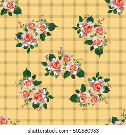 Seamless floral pattern with rose roses Vector Illustration EPS8