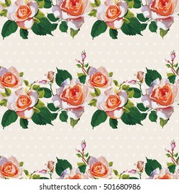 Seamless floral pattern with rose roses Vector Illustration EPS8