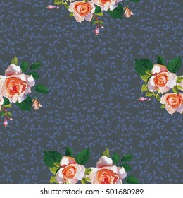 Seamless floral pattern with rose roses Vector Illustration EPS8