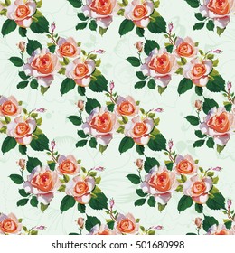 Seamless floral pattern with rose roses Vector Illustration EPS8