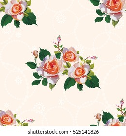 Seamless floral pattern with rose roses Vector Illustration EPS8