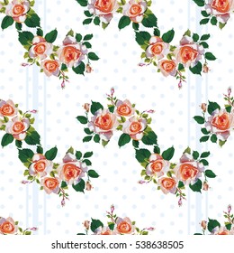 Seamless floral pattern with rose roses Vector Illustration EPS8