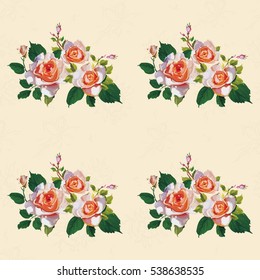 Seamless floral pattern with rose roses Vector Illustration EPS8