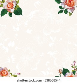 Seamless floral pattern with rose roses Vector Illustration EPS8
