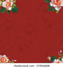 Seamless floral pattern with rose roses Vector Illustration EPS8