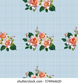 Seamless floral pattern with rose roses Vector Illustration EPS8