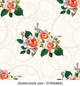 Seamless floral pattern with rose roses Vector Illustration EPS8