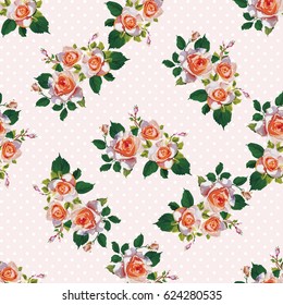 Seamless floral pattern with rose roses Vector Illustration EPS8