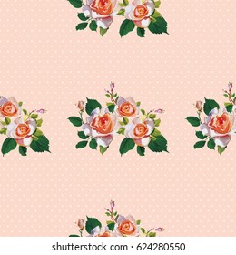 Seamless floral pattern with rose roses Vector Illustration EPS8