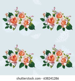 Seamless floral pattern with rose roses Vector Illustration EPS8
