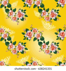 Seamless floral pattern with rose roses Vector Illustration EPS8
