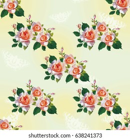 Seamless floral pattern with rose roses Vector Illustration EPS8
