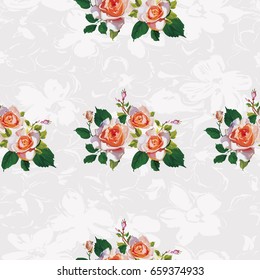 Seamless floral pattern with rose roses Vector Illustration EPS8