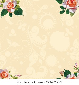 Seamless floral pattern with rose roses Vector Illustration EPS8