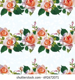 Seamless floral pattern with rose roses Vector Illustration EPS8