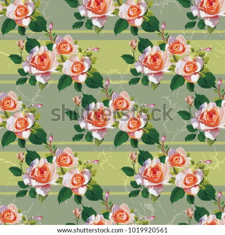 Seamless floral pattern with rose roses Vector Illustration