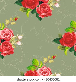 Patrón floral sin soldadura rosa Vector Ilustración EPS8