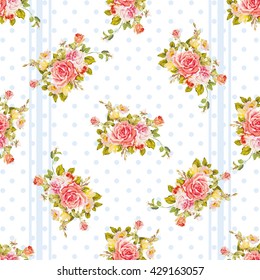 Seamless floral pattern with rose Vector Illustration EPS8