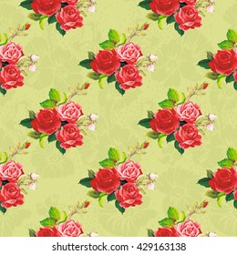 Seamless floral pattern with rose Vector Illustration EPS8