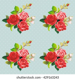 Seamless floral pattern with rose Vector Illustration EPS8