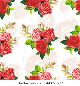 Seamless floral pattern rose Vector Illustration EPS8