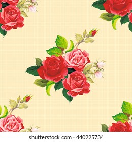 Seamless floral pattern rose Vector Illustration EPS8
