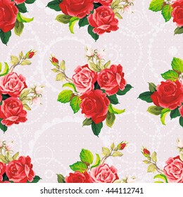 Seamless floral pattern rose Vector Illustration EPS8