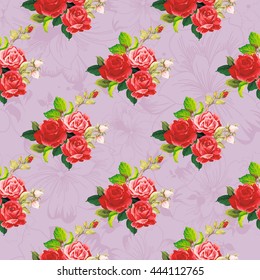 Seamless floral pattern rose Vector Illustration EPS8