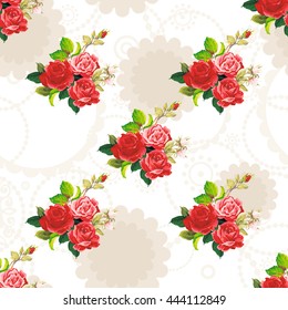 Seamless floral pattern rose Vector Illustration EPS8