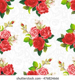 Seamless floral pattern rose Vector Illustration EPS8