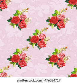 Seamless floral pattern rose Vector Illustration EPS8