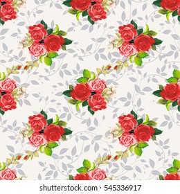 Seamless floral pattern rose Vector Illustration EPS8
