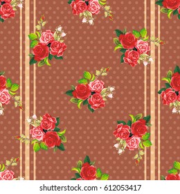 Patrón floral sin soldadura rosa Vector Ilustración EPS8