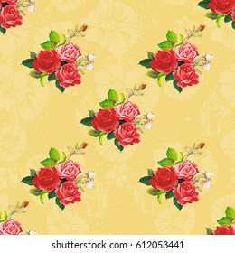 Seamless floral pattern rose Vector Illustration EPS8