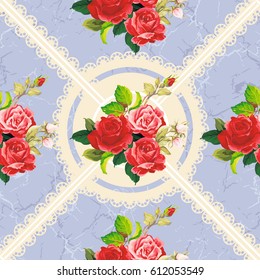 Seamless floral pattern rose Vector Illustration EPS8