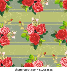 Seamless floral pattern rose Vector Illustration EPS8