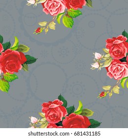 Seamless floral pattern rose Vector Illustration EPS8
