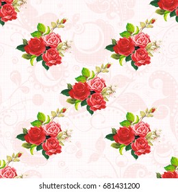 Seamless floral pattern rose Vector Illustration EPS8