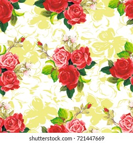 Seamless floral pattern rose Vector Illustration EPS8