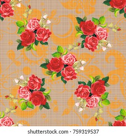 Seamless floral pattern rose Vector Illustration EPS8